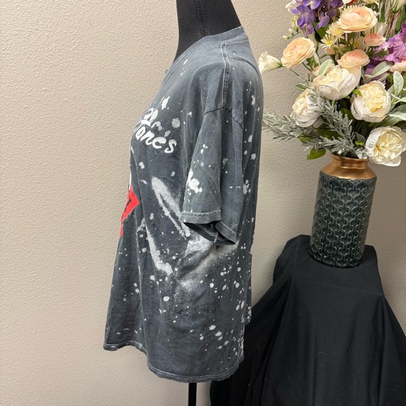 Rolling Stones Band Tee M Gray Bleached Graphic Rock Tour Shirt Unisex Vintage - Picture 2 of 7